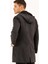 PLT8376 Dewberry Erkek Palto-Desenli Koyu Antrasit 2