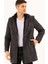 PLT8376 Dewberry Erkek Palto-Desenli Koyu Antrasit 3