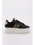 ES861 Kadin Kalin Taban Silver Taşli Sneakers Ayakkabi 1