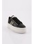 ES861 Kadin Kalin Taban Silver Taşli Sneakers Ayakkabi 2