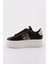 ES861 Kadin Kalin Taban Silver Taşli Sneakers Ayakkabi 3