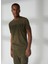 Bisiklet Yaka Düz Yeşil Erkek T-Shirt M647500022980P T-Shirts Regular Pur 3