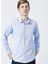 GM2024700271 Klasik Yaka Slim Fit Armürlü Mavi Erkek Gömlek 4