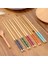 Lusso Cosmetics 5 Çift Chopstick Yıkanabilir Organik Ahşap Desenli Bambu Yemek Çubuğu, Sushi Japon Çin Yemek Çubuğu 1