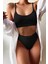 Yüksek Bel Özel Kumaş Tankini Bikini Takım 1