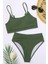 Yüksek Bel Özel Kumaş Tankini Bikini Takım 4