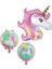 Pembe Unicorn Konsept 4 Yaş Balon Set Gökkuşağı Unicorn Doğum Günü Yaş Balon Set 4