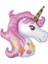Pembe Unicorn Konsept 1 Yaş Balon Doğum Günü Set Gökkuşağı Unicorn Yaş Balon Set 2
