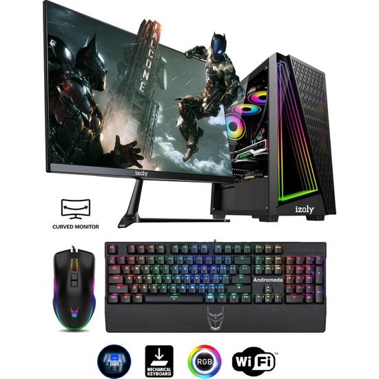 İzoly I5 12400F 16GB 512GB Nvme RX580 8gb 24" Gaming Pc Iyi Fiyatı