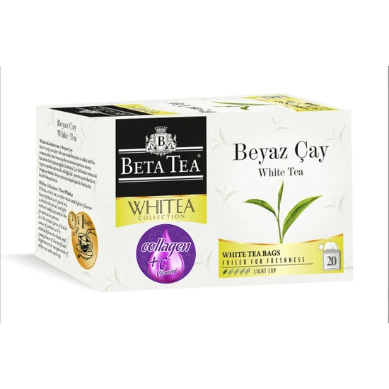 Beta Kolajenli ve Vitaminli Beyaz Çay Bardak Poşet 20 Adet x 2 G