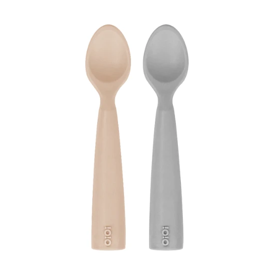 Oioi Nam Nam Kaşık 2li 6+ Ay Bubble Beige - Powder Grey