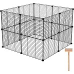 Hodbehod 16 Panel Evcil Küçük Hayvan Kedi Köpek Kuş Evi Kafesi Oyun Parkı Portatif Taşınabilir Metal Tel
