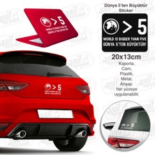 Dünya 5'ten Büyüktür Tükçe Ingilizce Yazılı Beyaz Oto Sticker, Etiket, Araç Çıkartma, Tuning,