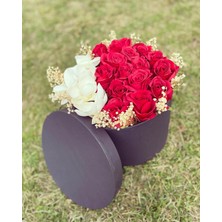 Z&B Flowers İsteme Çiçeği Silindir Kutuda Kırmızı Gül Kız İsteme Çiçeği Sevgiliye Hediye Söz Çiçeği Doğum Günü