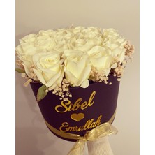 Z&B Flowers İsteme Çiçeği Silindir Kutuda Çiçek Kız İsteme Çiçeği Söz Çiçeği Nişan Çiçeği Kutuda Gül