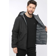 Lumberjack Lucas Coat Çift Taraflı Erkek Mont Siyah Gri V3