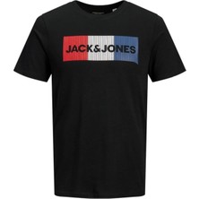 Jack & Jones Corplogo Bisiklet Yaka Siyah Erkek Tshirt 12151955 V1