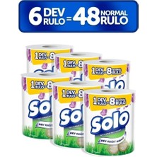 Solo Dev Rulo Kağıt Havlu 6'lı (1=8 , 48 Rulo)