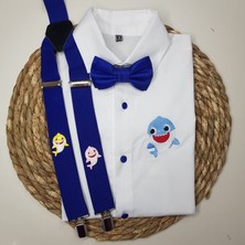 Cool Bebe  Baby Shark Konseptli Askı Papyon Gömlek