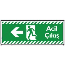 İsg Tabelam 30X12cm/dekota/Acil Çıkış Sola Ok