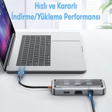 Fogy Apple Macbook Uyumlu 10IN1 Type-C Hub 3*usb3.0+4k HD+PD+3.5MM+SD+TF+VGA+RJ45+ Hub