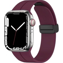 Fogy Apple Watch 44MM Uyumlu Mıknatıslı Manyetik Tasarım Silikon Kordon Kayış