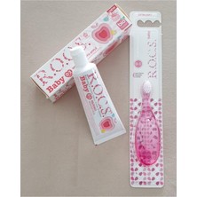 R.O.C.S. Elma Püresi Diş Macunu 35 ml ve Pembe Diş Fırçası 0-3 Yaş Baby Set