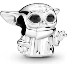 Ni Aksesuar Gümüş S925 Damgalı Star Wars Grogu - Baby Yoda Charm