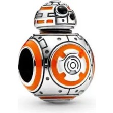 Ni Aksesuar Gümüş S925 Damgalı Star Wars Bb-8 Charm