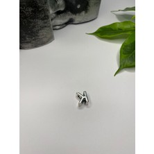 Ni Aksesuar Gümüş S925 Damgalı K Harfi Zirkon Taşlı Charm