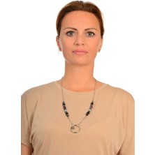 Lightcrop Shungite-Ametist-Akuamarin-Hematit Tasarım Gözlük Kolyesi