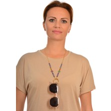 Lightcrop Rondela Varisit ve Hematit Tasarım Gözlük Kolyesi