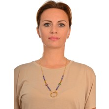 Lightcrop Rondela Varisit ve Hematit Tasarım Gözlük Kolyesi