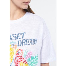 Mavi Kadın Sunset Dream Baskılı Beyaz Tişört 1611512-620