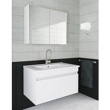 Alfa Banyo Viola Beyaz 80 cm Mdf-Hazır Kurulu-Lavabolu Banyo Dolabı Takımı**demonte Değil