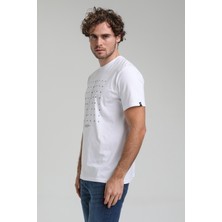 New World Polo Bisiklet Yaka Beyaz Slim Fit Tişört 23SSM20303