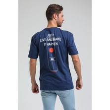 New World Polo Bisiklet Yaka Indigo Slim Fit Tişört 23SSM20335