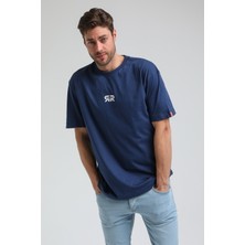 New World Polo Bisiklet Yaka Indigo Slim Fit Tişört 23SSM20335