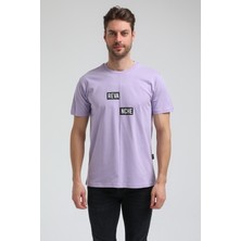 New World Polo Bisiklet Yaka Lila Slim Fit Tişört 23SSM20289