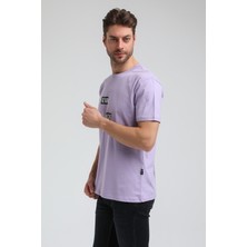 New World Polo Bisiklet Yaka Lila Slim Fit Tişört 23SSM20289