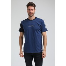 New World Polo Bisiklet Yaka Indigo Slim Fit Tişört 23SSM20317
