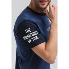 New World Polo Bisiklet Yaka Indigo Slim Fit Tişört 23SSM20317