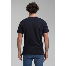 New World Polo Bisiklet Yaka Lacivert Regular Custom Tişört 23SSM20285