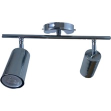 Dylight Retro Krom Hareketli Modern Spor 2 Li LED Spot Avize Günışığı Ampullü