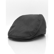 Külah Erkek Siyah Kasket Büyük Beden Yazlık Düz İskoç Şapka 61-62cm