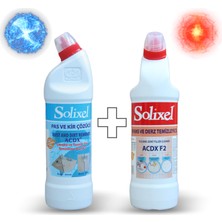 Solixel Banyo Tuvalet ve Lavabo Temizleyici 950 ml + Fayans ve Derz Dolgu Temizleyici 950 Ml(Ikili Güç Paketi)