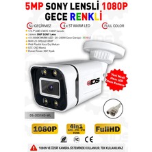 IDS - Gece Renkli - 5mp Sony Lens 1080P Fullhd Ahd Güvenlik Kamerası - 4xultra LED - Plastik Kasa 4 Adet