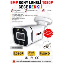 IDS - Gece Renkli - 5mp Sony Lens 1080P Fullhd Ahd Güvenlik Kamerası - 4xultra LED - Plastik Kasa 2 Adet