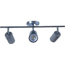 Dylight Retro Krom Hareketli Modern Spor 3 Lü LED Spot Avize Günıiığı Ampullü