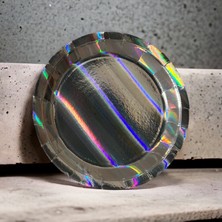 KRM Ambalaj 18 cm Metalize Gümüş Kağıt Tabak 25 Adet